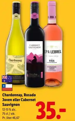 Lidl Chardonnay, Rosado Joven eller Cabernet Sauvignon tilbud