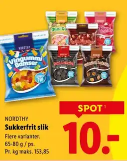 Lidl NORDTHY Sukkerfrit slik tilbud
