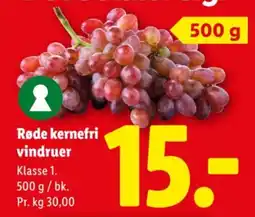 Lidl Røde kernefri vindruer tilbud