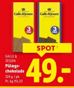 Lidl GALLE & JESSEN Pålægs- chokolade tilbud