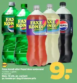 Netto Faxe Kondi eller Pepsi Max sodavand tilbud