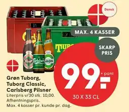 SPAR Grøn Tuborg, Tuborg Classic, Carlsberg Pilsner tilbud
