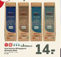 SPAR Grøn Balance Øllingegaard Økologisk Mælk tilbud