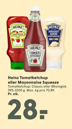 SPAR Heinz Tomatketchup eller Mayonnaise Squeeze tilbud