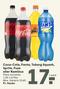 SPAR Coca-Cola, Fanta, Tuborg Squash, Sprite, Fuze eller Ramlösa tilbud