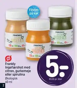 REMA 1000 Frankly Ingefærshot med citron, gurkemeje eller spirulina tilbud