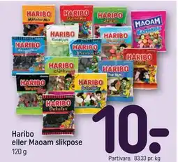 REMA 1000 Haribo eller Maoam slikpose tilbud
