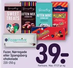 REMA 1000 Fazer, Nørregade eller Spangsberg chokolade tilbud