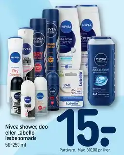 REMA 1000 Nivea shower, deo eller Labello læbepomade tilbud