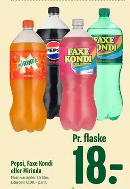 Min Købmand Pepsi, Faxe Kondi eller Mirinda tilbud
