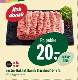Min Købmand Gestus Hakket Dansk Grisekød 14-18 % tilbud