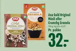 Min Købmand Axa Gold Original Müsli eller Crunchy Granola tilbud