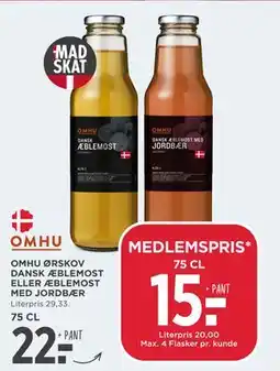 MENY OMHU ØRSKOV DANSK ÆBLEMOST ELLER ÆBLEMOST MED JORDBÆR tilbud