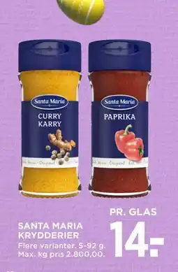 MENY SANTA MARIA KRYDDERIER tilbud