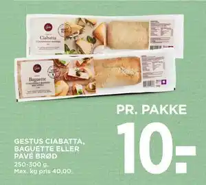 MENY GESTUS CIABATTA, BAGUETTE ELLER PAVÉ BRØD tilbud