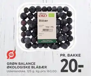 MENY GRØN BALANCE ØKOLOGISKE BLÅBÆR tilbud