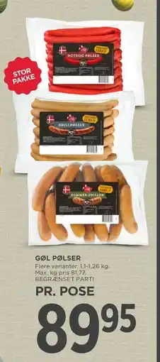 MENY GØL PØLSER tilbud