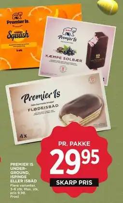 MENY PREMIER IS UNDERGROUND, ISPINDE ELLER ISBÅD tilbud