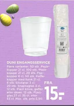 MENY DUNI ENGANGSSERVICE tilbud