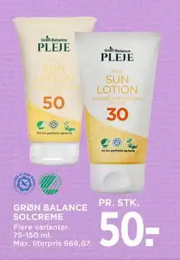 MENY GRØN BALANCE SOLCREME tilbud