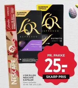 MENY L’OR ELLER NESCAFÉ KAPSLER tilbud