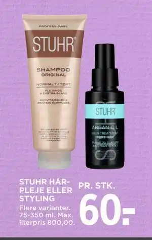 MENY STUHR HÅRPLEJE ELLER STYLING tilbud