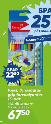 Bilka Dinosaurus grip farveblyanter 13-pak tilbud
