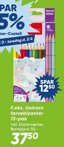 Bilka Unicorn farveblyanter 13-pak tilbud