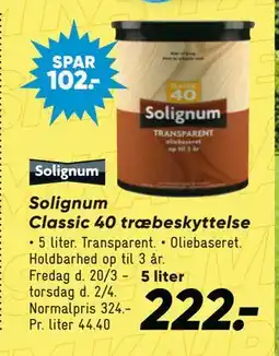Bilka Solig num Classic 40 træbeskyttelse tilbud