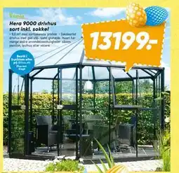 Bilka Hera 9000 drivhus sort inkl. sokkel tilbud