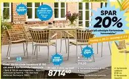 Bilka Kerteminde havebord Ø 150 cm med 6 Kerteminde havestole tilbud