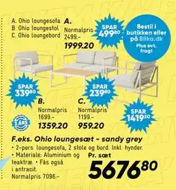 Bilka Ohio loungesæt - sandy grey tilbud