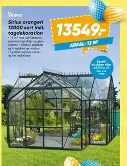 Bilka Sirius orangeri 13000 sort inkl. tagdekoration tilbud