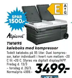 Bilka TWW95 køleboks med kompressor tilbud