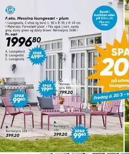 Bilka Messina loungesæt - plum tilbud
