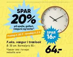 Bilka SPAR 20% på spejle, galleri, vægure og tavler tilbud