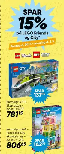 Bilka SPAR. 15% på LEGO Friends og City tilbud