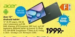 Bilka Acer 12” Android tablet tilbud