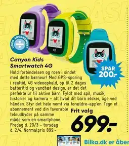Bilka Canyon Kids Smartwatch 4G tilbud