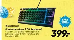 Bilka Steelseries Apex 3 TKL keyboard tilbud