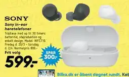 Bilka Sony in-ear høretelefoner tilbud