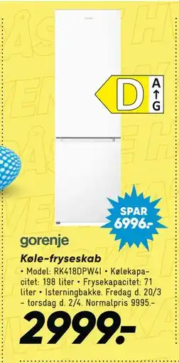 Bilka Køle-fryseskab tilbud