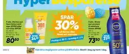 Bilka SPAR 30% på Derma eller Nivea sun solcreme tilbud