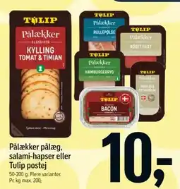 Føtex Pålækker pålæg, salami-hapser eller Tulip postej tilbud