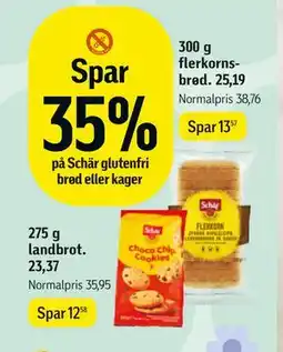 Føtex Spar 35% på Schär glutenfri brød eller kager tilbud