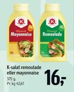 Føtex K-salat remoulade eller mayonnaise tilbud