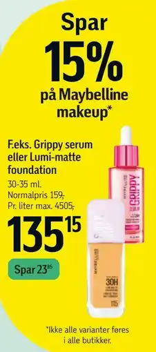 Føtex Spar 15% på Maybelline makeup tilbud