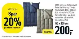 Føtex Spar 20%. på Maison sengesæt tilbud