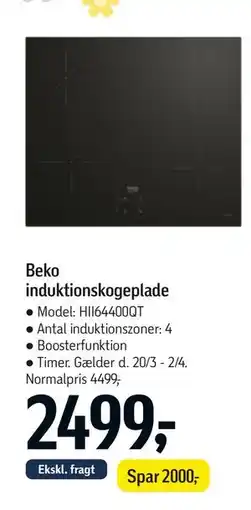 Føtex Beko induktionskogeplade tilbud