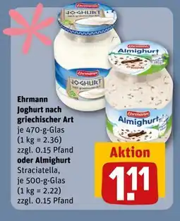 REWE DE Ehrmann Joghurt nach griechischer Art oder Almighurt, EUR 1.11 tilbud